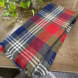 Blue Red Green Tartan Plaid Blanket Scarf